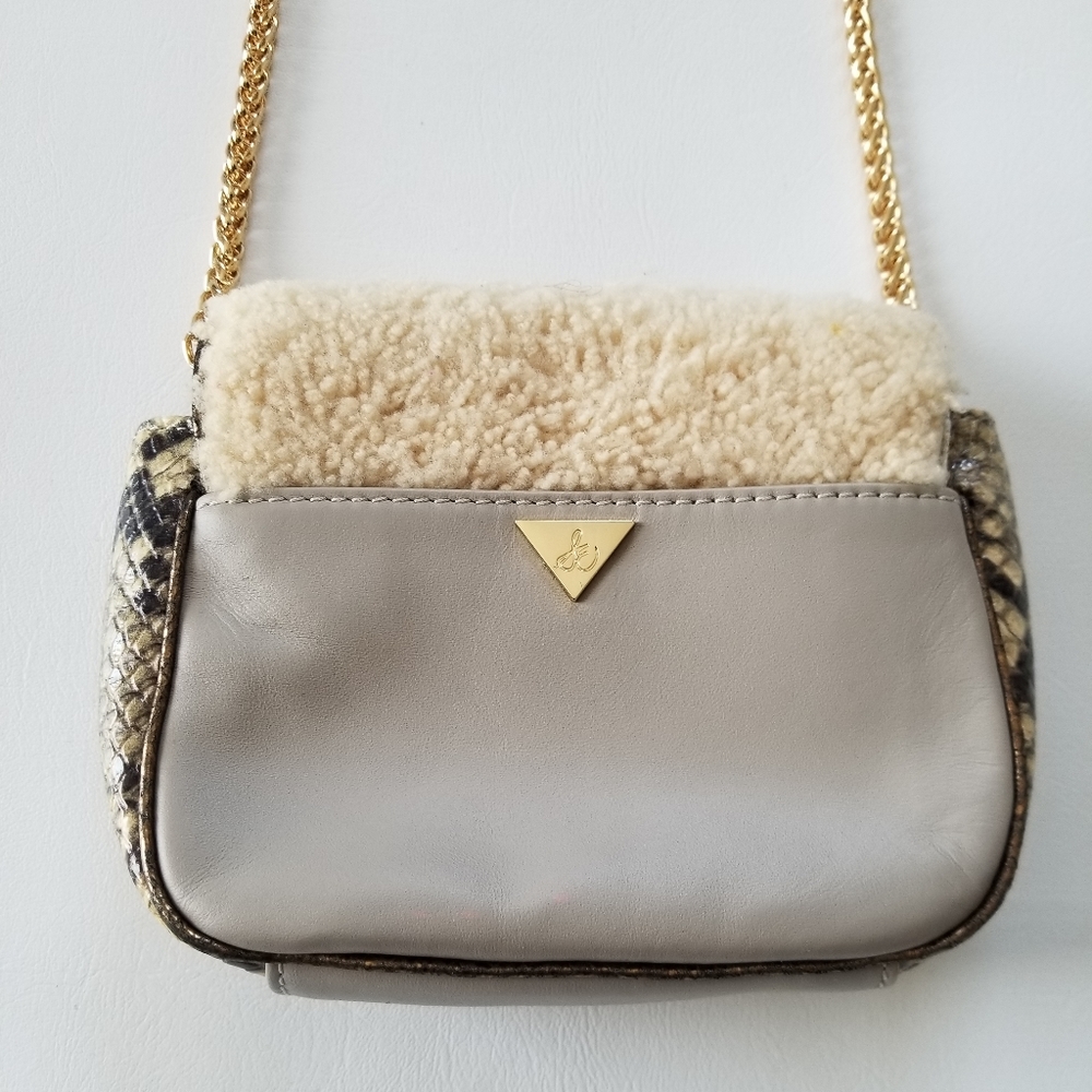 Sam Edelman Fur /Snakeskin Shoulder bag - Picture 6 of 12